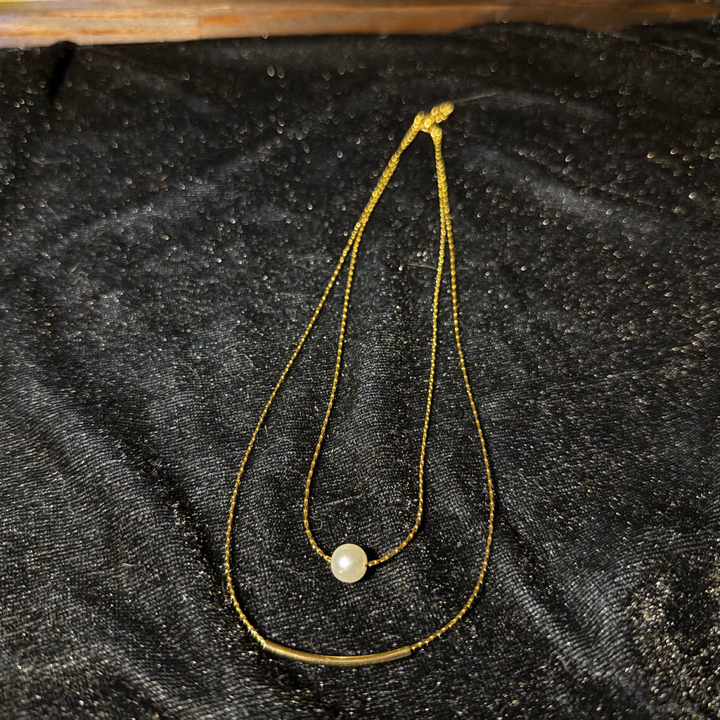 GLINN Golden Orbit Waterproof double-layer Necklace