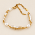 GLINN Bamboo Scroll Natural Freshwater Pearl Bracelet - Glinn Studio