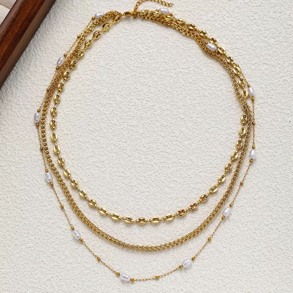 GLINN Baroque Pearl Triple-Layer Necklace - Glinn Studio