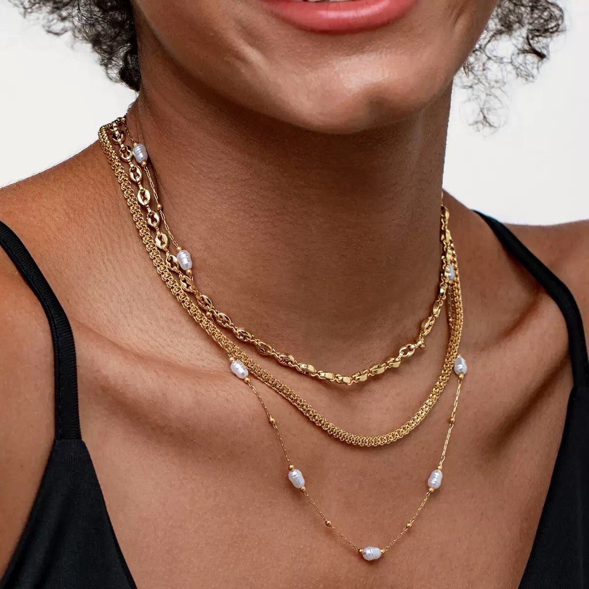 GLINN Baroque Pearl Triple-Layer Necklace - Glinn Studio