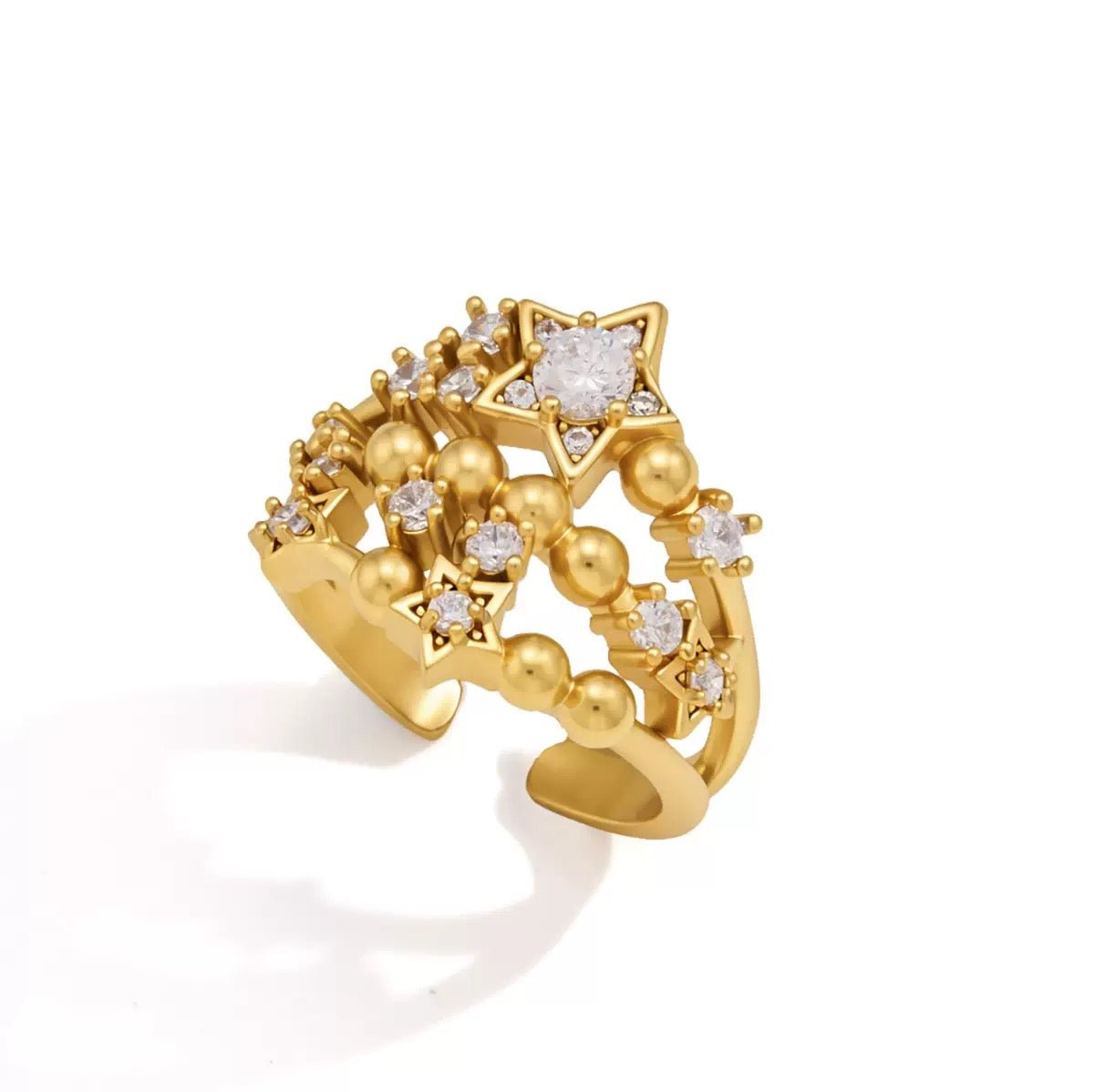 GLINN Celestial Star Zircon Statement Ring - Glinn Studio