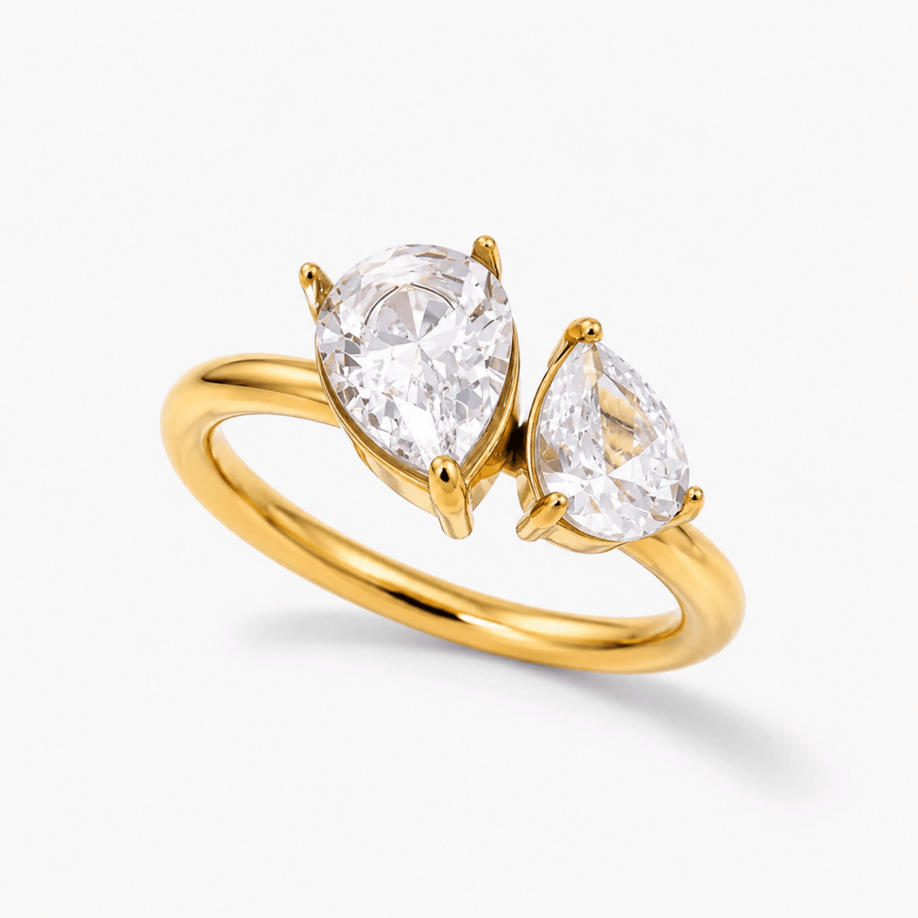 GLINN Duo Pear Zircon Ring - Glinn Studio