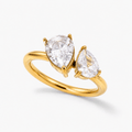 GLINN Duo Pear Zircon Ring - Glinn Studio