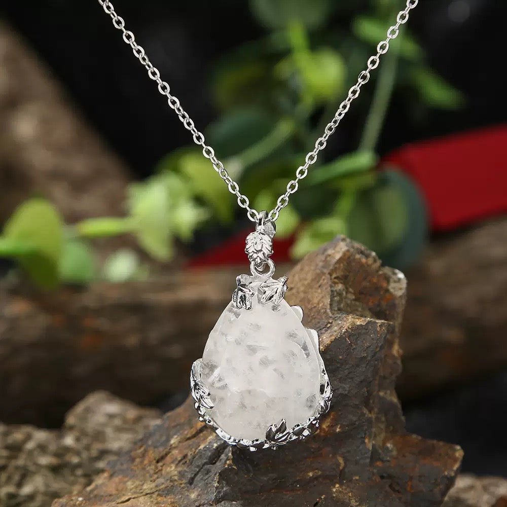 GLINN Fortune Drop Clear Quartz Necklace - Glinn Studio