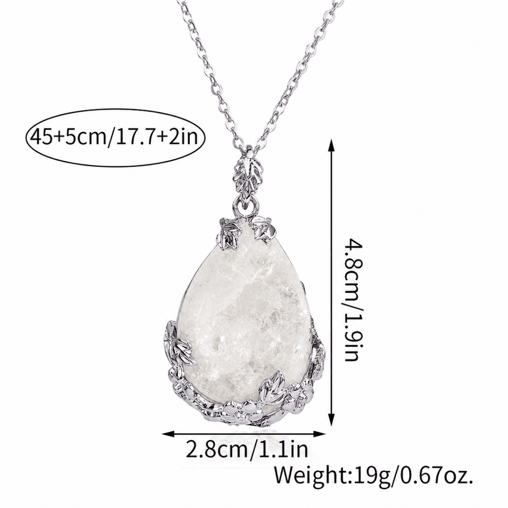 GLINN Fortune Drop Clear Quartz Necklace - Glinn Studio