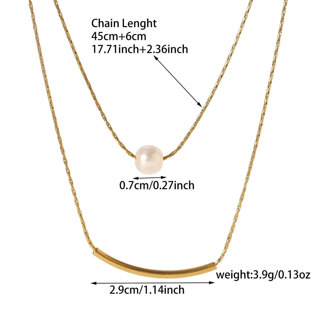 GLINN Golden Orbit Waterproof double-layer Necklace - Glinn Studio