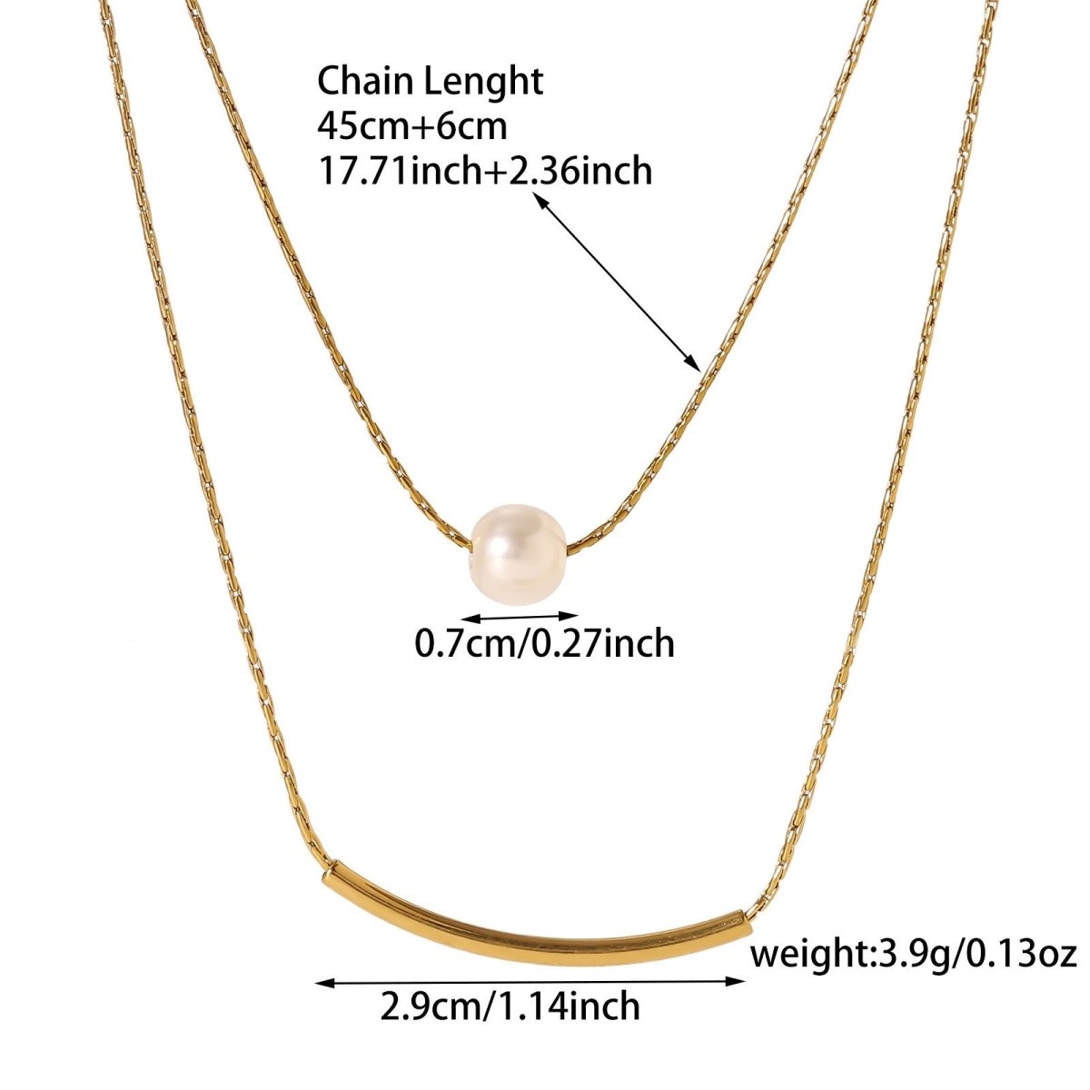 GLINN Golden Orbit Waterproof double-layer Necklace - Glinn Studio