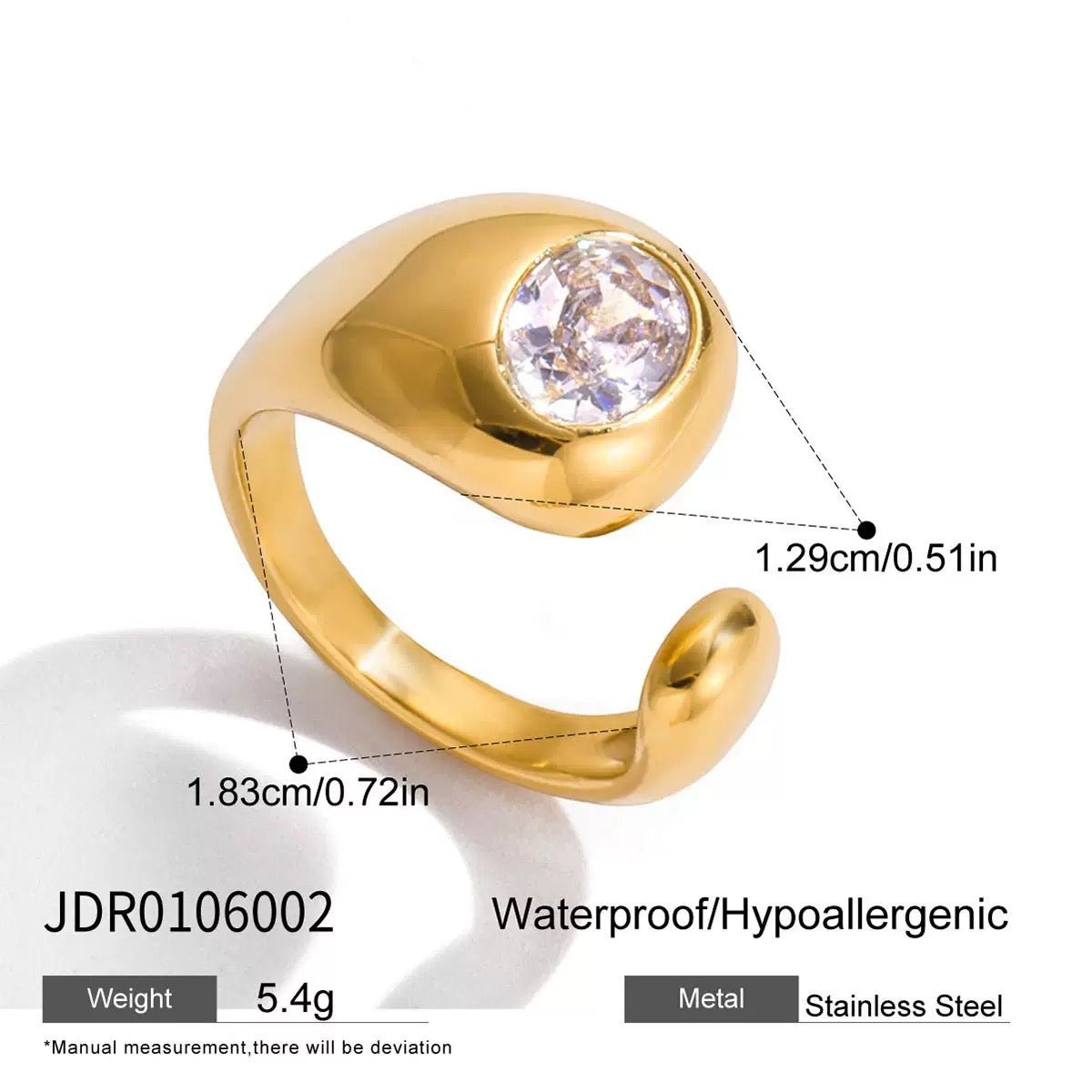 GLINN Halo Zircon Open Ring - Glinn Studio