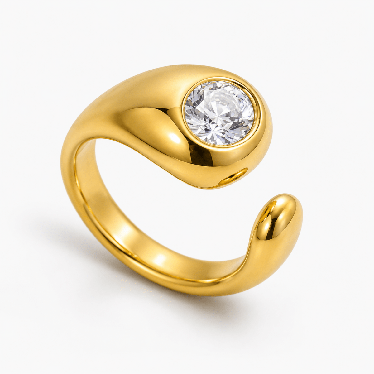 GLINN Halo Zircon Open Ring - Glinn Studio