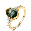 GLINN Natural Moss Agate Ring - Glinn Studio