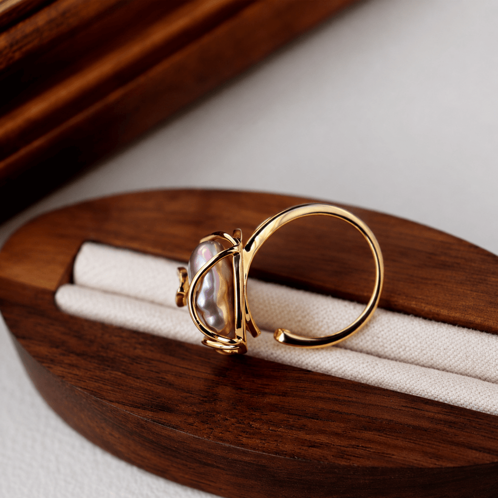 GLINN Violet Muse Baroque Pearl Ring - Glinn Studio