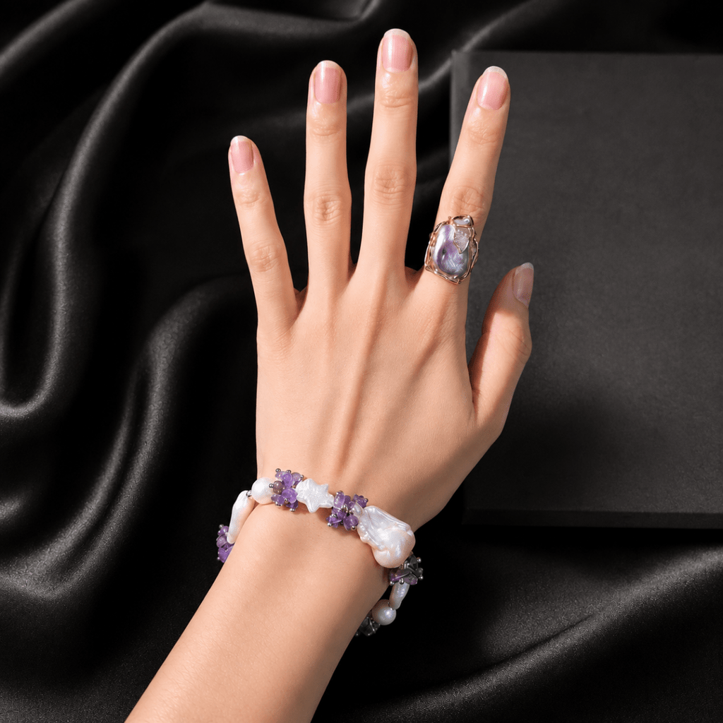 GLINN Violet Muse Baroque Pearl Ring - Glinn Studio