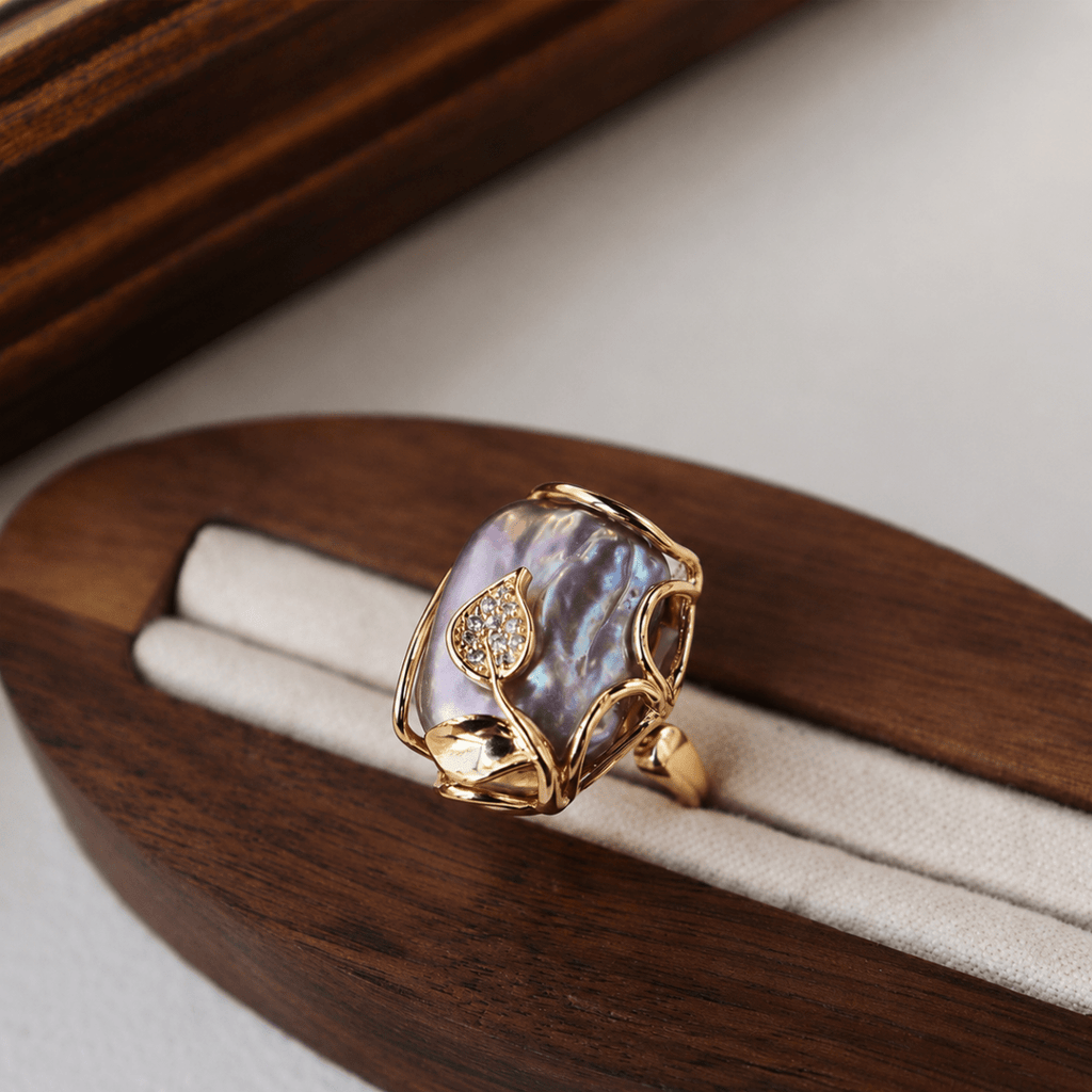 GLINN Violet Muse Baroque Pearl Ring - Glinn Studio