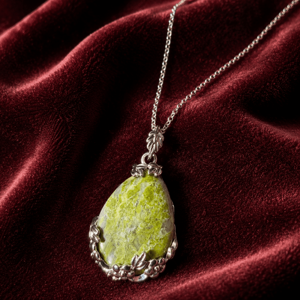 Verdant Bloom Rare Natural Stone Necklace - Glinn Studio