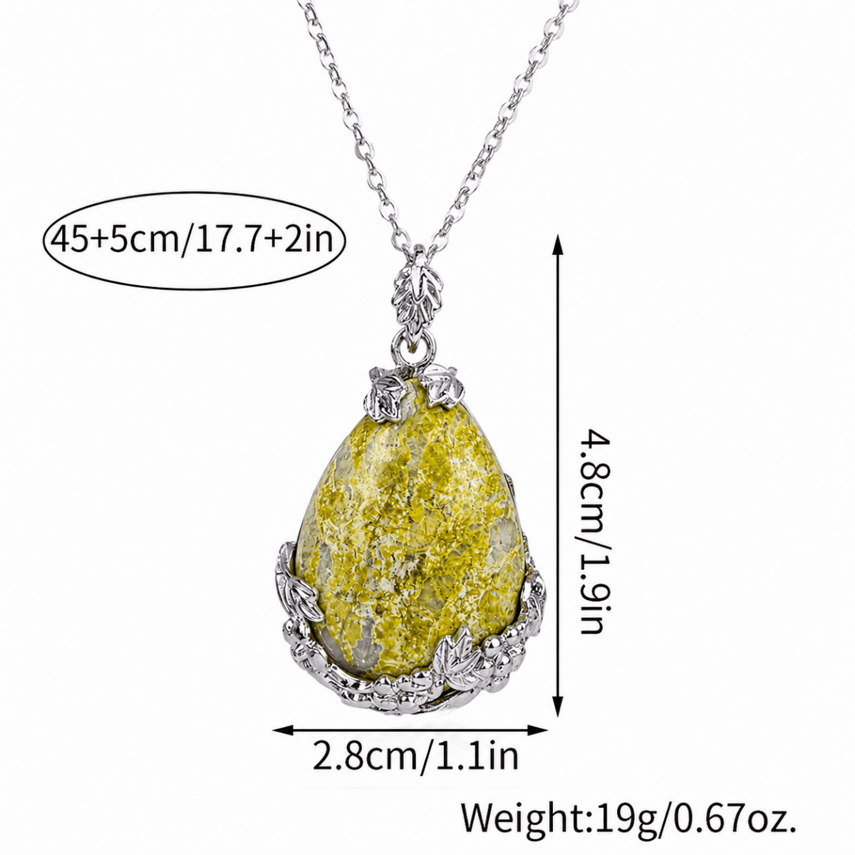 Verdant Bloom Rare Natural Stone Necklace - Glinn Studio