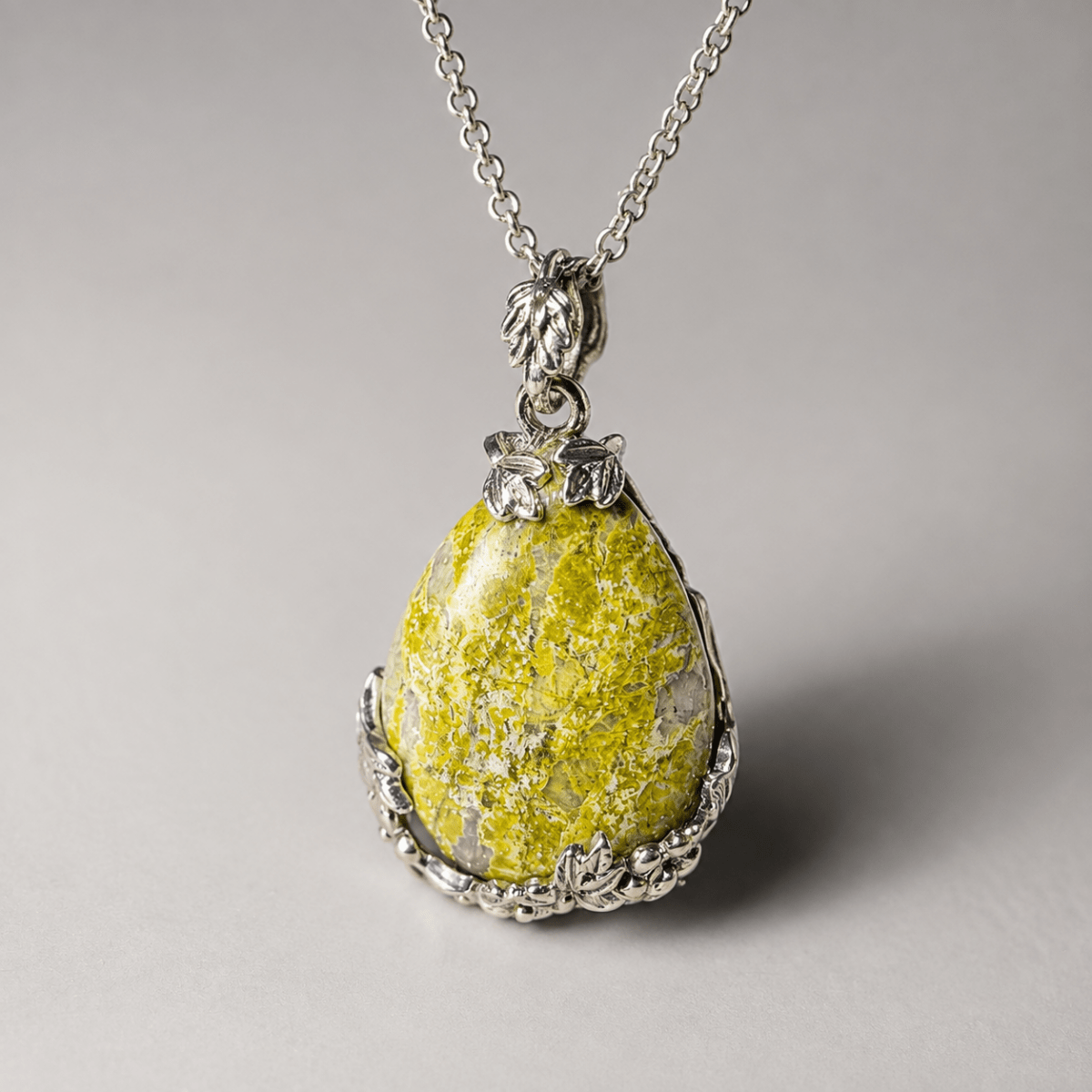 Verdant Bloom Rare Natural Stone Necklace - Glinn Studio