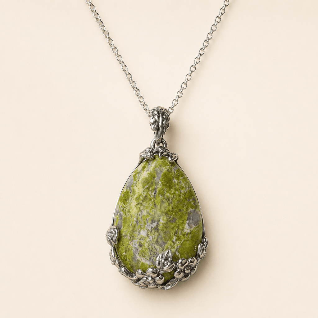 Verdant Bloom Rare Natural Stone Necklace - Glinn Studio