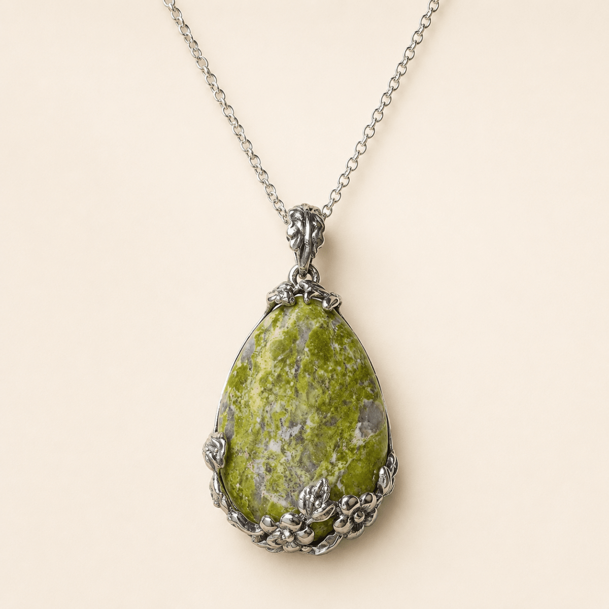 Verdant Bloom Rare Natural Stone Necklace - Glinn Studio